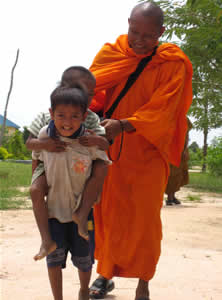 Monk with boys