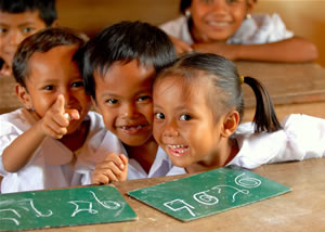 smiling school children